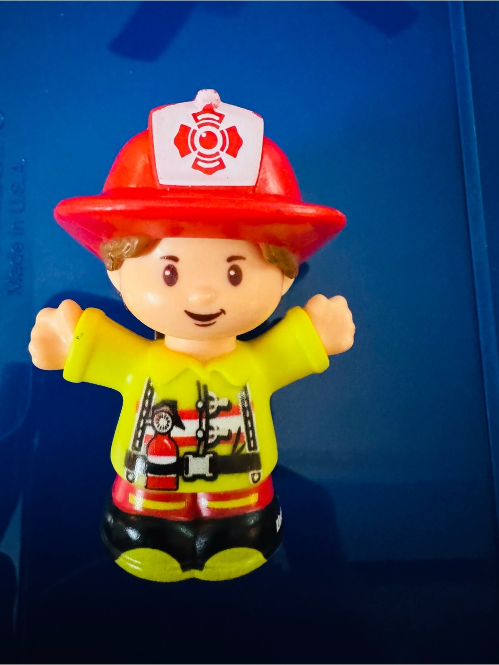 little People Girl Firefighter Action Figure - Red & Yellow Rescue Hero